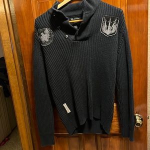 Inc International Concepts 100% cotton gray pullover sweater Mens L.